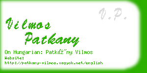 vilmos patkany business card